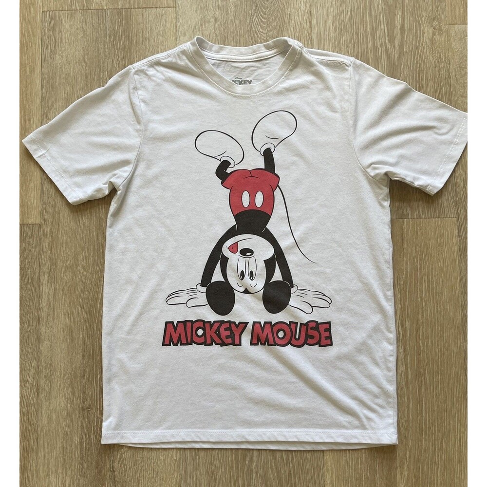 Disney Mickey Mouse T-Shirt Boys XL White Excellent Handstand Graphic Tee